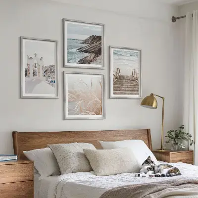 Havsarkitektur Santorini set om 4 tavlor
