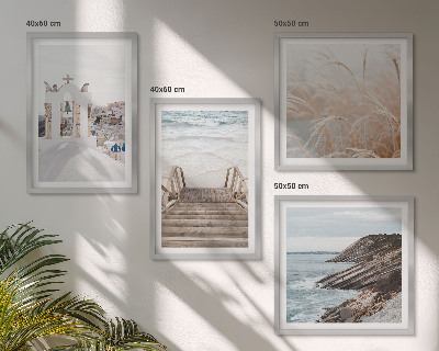 Set om 4 tavlor Havsarkitektur Santorini