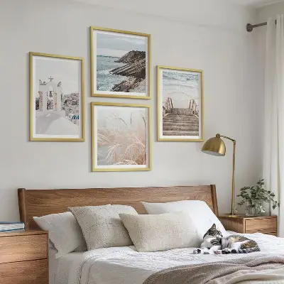 Havsarkitektur Santorini set om 4 tavlor