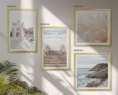 Havsarkitektur Santorini set om 4 tavlor
