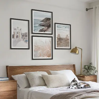 Havsarkitektur Santorini set om 4 tavlor