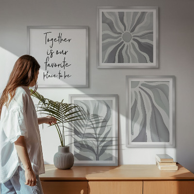 Tavelvägg ovanför soffa Illustrationer av blommiga pastellmönster