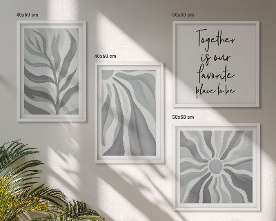 Tavelvägg ovanför soffa Illustrationer av blommiga pastellmönster
