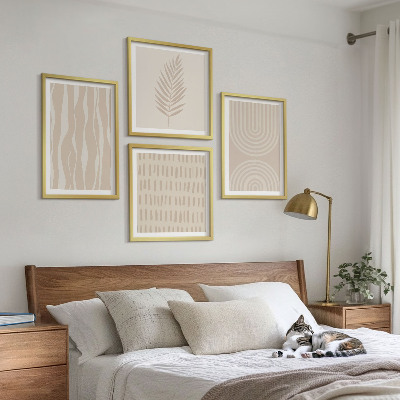 Tavelvägg med 4 tavlor Beige växtmönster