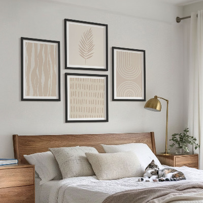 Tavelvägg med 4 tavlor Beige växtmönster