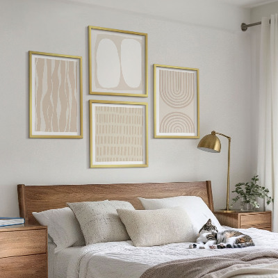 Tavelvägg med 4 tavlor Abstrakta boho mönster former