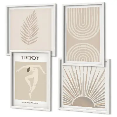 Abstrakta posters i pastellfärgad boho-stil set om 4 tavlor