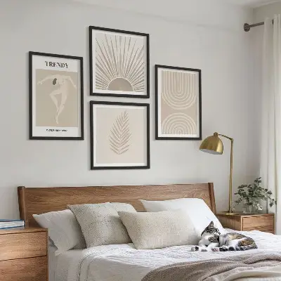 Abstrakta posters i pastellfärgad boho-stil set om 4 tavlor