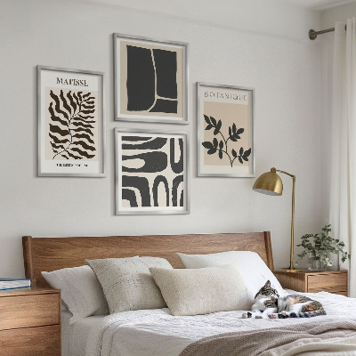 Tavelvägg ovanför soffa Minimalistiska växtposters