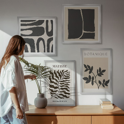 Tavelvägg ovanför soffa Minimalistiska växtposters