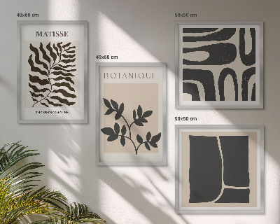 Tavelvägg ovanför soffa Minimalistiska växtposters