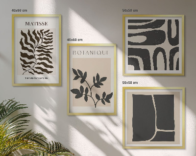 Tavelvägg ovanför soffa Minimalistiska växtposters