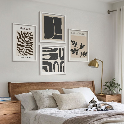 Tavelvägg ovanför soffa Minimalistiska växtposters