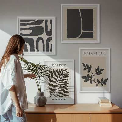 Tavelvägg ovanför soffa Minimalistiska växtposters