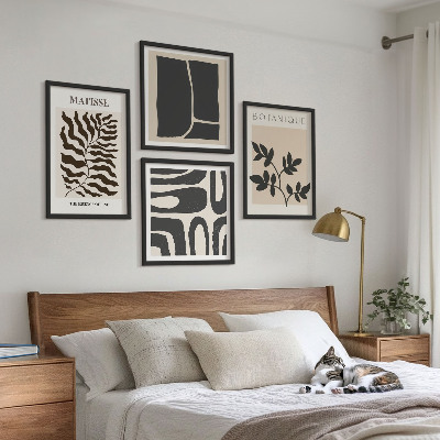 Tavelvägg ovanför soffa Minimalistiska växtposters