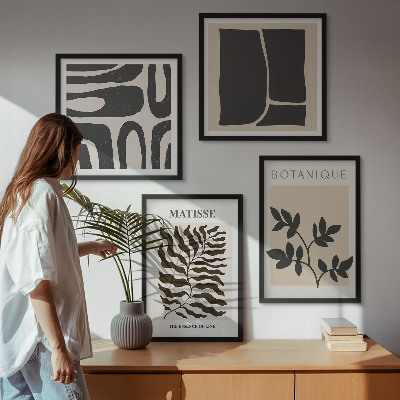 Tavelvägg ovanför soffa Minimalistiska växtposters
