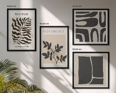 Tavelvägg ovanför soffa Minimalistiska växtposters