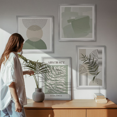 Set om 4 tavlor Botaniska boho-abstraktioner