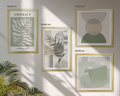 Set om 4 tavlor Botaniska boho-abstraktioner