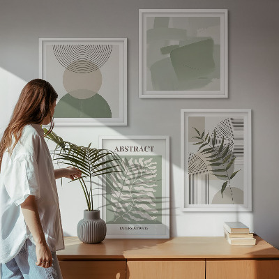 Set om 4 tavlor Botaniska boho-abstraktioner