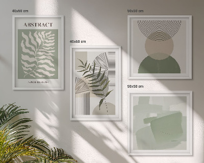 Set om 4 tavlor Botaniska boho-abstraktioner
