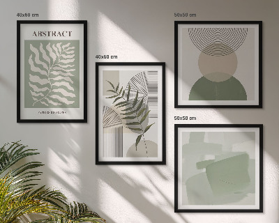 Set om 4 tavlor Botaniska boho-abstraktioner