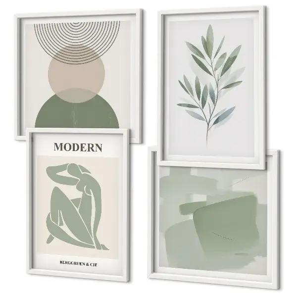Abstrakt växtgrafik snyggt motiv för tavelvägg ovanför soffan
