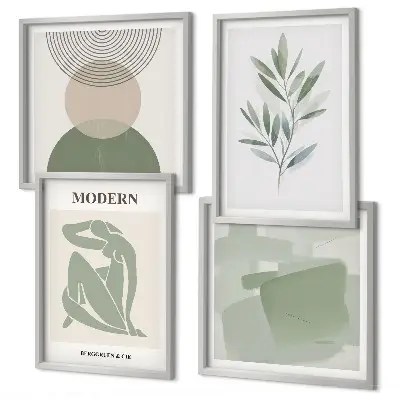 Abstrakt växtgrafik snyggt motiv för tavelvägg ovanför soffan