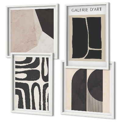 Tavelvägg med 4 tavlor Abstrakta minimalistiska posters