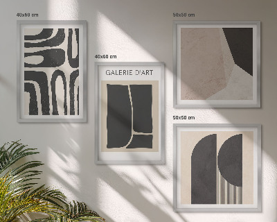 Tavelvägg med 4 tavlor Abstrakta minimalistiska posters