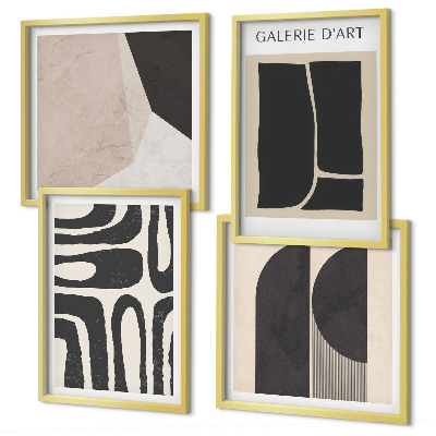 Tavelvägg med 4 tavlor Abstrakta minimalistiska posters