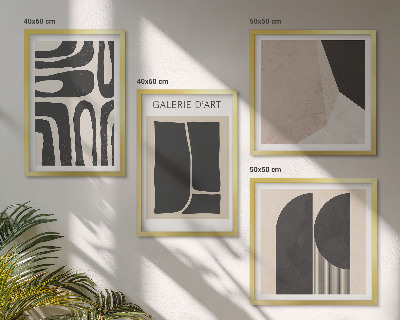 Tavelvägg med 4 tavlor Abstrakta minimalistiska posters