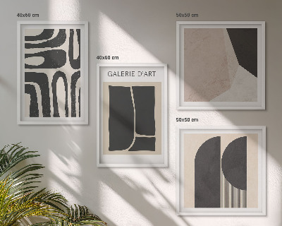 Tavelvägg med 4 tavlor Abstrakta minimalistiska posters