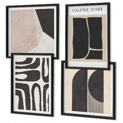 Tavelvägg med 4 tavlor Abstrakta minimalistiska posters