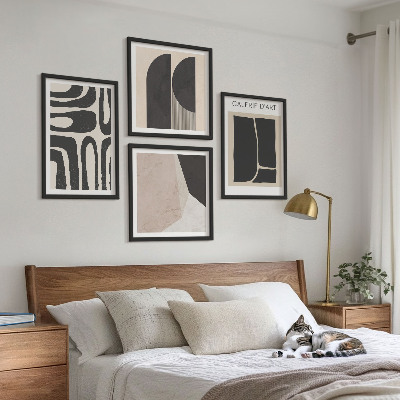 Tavelvägg med 4 tavlor Abstrakta minimalistiska posters