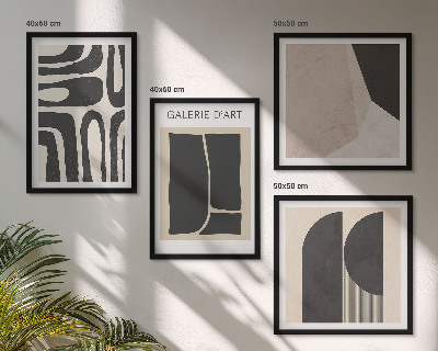Tavelvägg med 4 tavlor Abstrakta minimalistiska posters