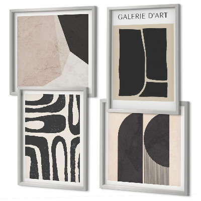 Tavelvägg med 4 tavlor Abstrakta minimalistiska posters
