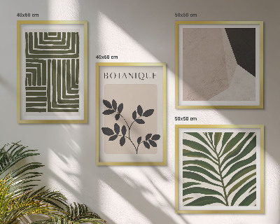 Tavelvägg ovanför soffa Botaniska boho-kompositioner