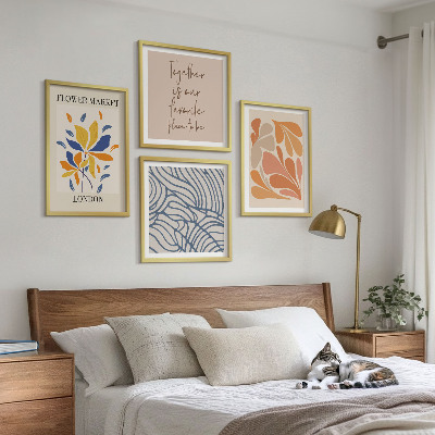 Tavelvägg med 4 tavlor Moderna abstrakta blommor
