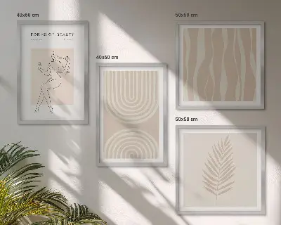 Abstrakta boho-dekorationer tavelvägg för soffa