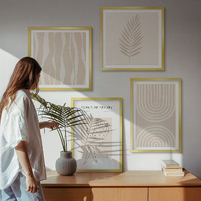 Tavelvägg ovanför soffa Abstrakta boho-dekorationer