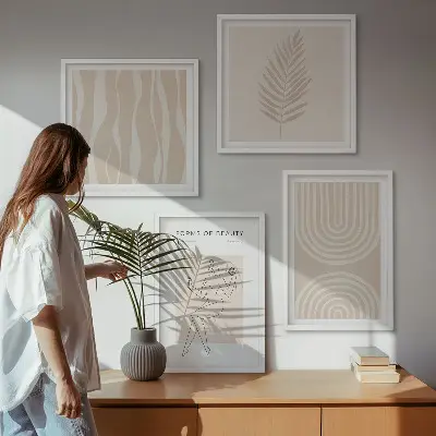 Abstrakta boho-dekorationer tavelvägg för soffa