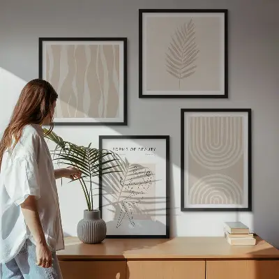 Abstrakta boho-dekorationer tavelvägg för soffa