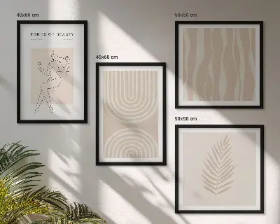 Abstrakta boho-dekorationer tavelvägg för soffa