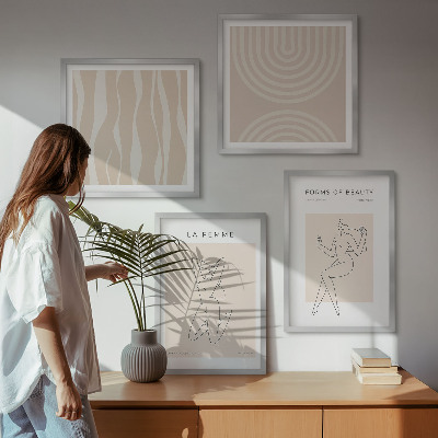 Set om 4 tavlor En samling minimalistiska former