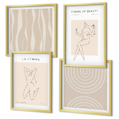 Set om 4 tavlor En samling minimalistiska former