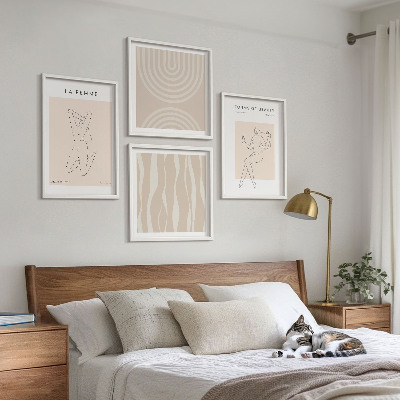 Set om 4 tavlor En samling minimalistiska former