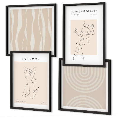Set om 4 tavlor En samling minimalistiska former