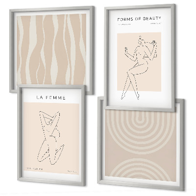 Set om 4 tavlor En samling minimalistiska former