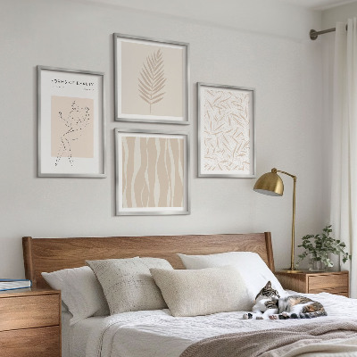 Tavelvägg med 4 tavlor Minimalistiska växtmotiv
